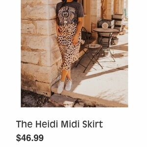 Cheetah Print Women's Satin Midi Skirt